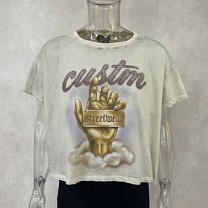 T-shirt Oversize Boxy in Cotone 100% Personalizzata con Stampa DTG, Collo e Polsini a Taglio Vivo, Lavaggio Acido Effetto Usurato - Product Image 1