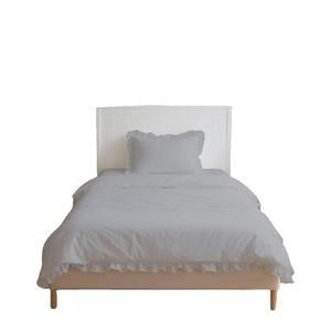 Parure de lit de luxe en polycoton gris pour lit simple – Housse de couette, drap-housse et taie d'oreiller – Motif uni pour usage domestique - Product Image 1