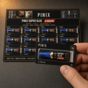 12 Tubos de Pegamento Instantáneo PINIX Super Glue de 3g, Adhesivo Instantáneo 60cps, Desprendible, para Metal, Madera, Cuero, Venta al por Mayor, Proveedor OEM - Product Image 2