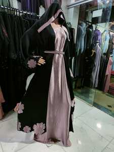 Abayas bordados a mano modestos y elegantes para mujer, hermosos vestidos tradicionales de Dubái de retazos de tela transpirable para musulmanes - Product Image 3