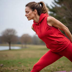 Gym Fitness Muscle Fit Sleeveless Hooded Ladies Workout Pullover Vest Hood Women's - Product Image 5