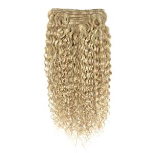 Extensiones de Cabello Virgen 10A con Clip, Textura Rizada Recta 3B # 27/613 Reflejos rubios decolorados bronceados - Product Image 4