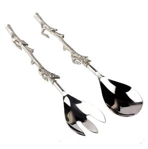 Service à salade à poignée plaquée or, nouveau service à salade pour servir la salade, nouveau Design, ensemble de couverts, nouveaux couverts en métal, cuillère et fourchette - Product Image 6