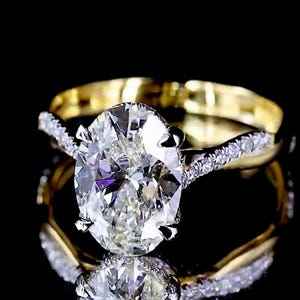 สินค้ามาแรงแหวนเพชรมอยส์ซอไนต์ธรรมชาติ14K สีทองเข้มแหวนปาร์ตี้คลาสสิกดีไซน์เรียบง่ายรุ่นลิมิเต็ดเครื่องประดับหรูหรา zubeda - Product Image 3