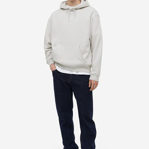 Sweat-shirt à capuche personnalisé 100% coton pour hommes, style Boxy surdimensionné sans ficelles, brodé et teint en plaine, pour l'hiver - Product Image 5