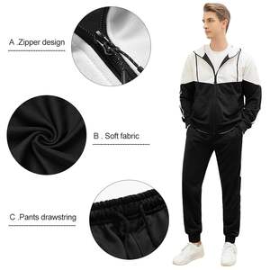 Ensembles de survêtements personnalisés avec logo brodé, survêtements unisexes, ensembles de survêtements personnalisés en tissu, ensemble 2 pièces pour l'extérieur, sweat-shirt et pantalon de survêtement pour homme - Product Image 2