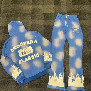 Combinaison de survêtement personnalisée à double poche avec broderie zippée et appliques dégradées, peinture lavée à l'acide, ensemble pantalon et sweat à capuche pour hommes - Product Image 6