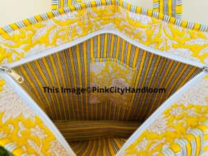 Vente en gros de sacs fourre-tout Sacs à bandoulière pour l'épicerie et les courses Sacs à main pour femmes en coton fourre-tout imprimés Sac matelassé fait à la main - Product Image 5