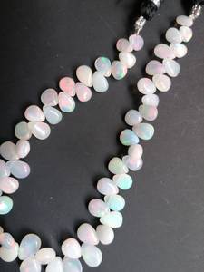 ลูกปัด Briolette เรียบโอปอลเอธิโอเปียงานทำมือจากธรรมชาติอินเดีย - Product Image 3