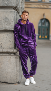 Conjunto Deportivo Informal de Terciopelo con Capucha y Cremallera Personalizada para Hombre, con Pantalones Deportivos de Felpa, Traje Deportivo de Peso Medio - Product Image 5