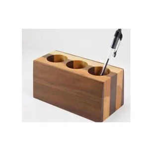 ที่ใส่ปากกาทำจากไม้สำหรับตกแต่งอุปกรณ์จัดระเบียบโต๊ะอเนกประสงค์ดีไซน์ไม่เหมือนใครทำจากไม้
