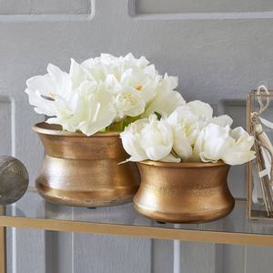 Elements Embossed Metal <b>Gold</b> <b>Vase</b> Modern Tabletop Decor Aluminium Flower <b>Vase</b> For Restaurants - Product Image 4