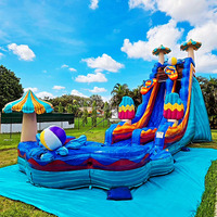 Toboggan gonflable sur mesure avec piscine, château gonflable, toboggan gonflable orange pour enfants