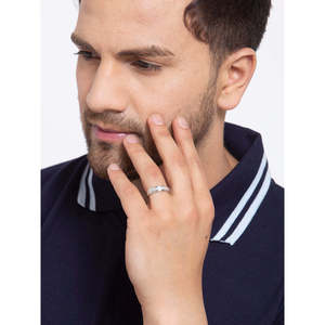 Buy Premium 925 Pure Sterling <b>Silver</b> <b>Rings</b> for <b>Men</b> Boho Style Statement Gemstone <b>Rings</b> with Oval Cut Diamond Rhodium Plated - Product Image 3