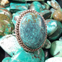 Anillo de Turquesa Tibetana Natural, Plata de Ley 925, Anillo de Piedras Preciosas Hecho a Mano, Proveedor de Joyería al por Mayor