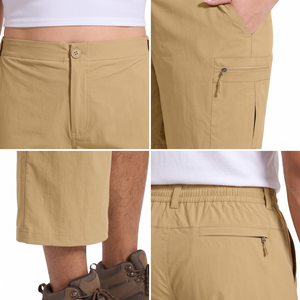 Unisex Quick Dry Hiking Shorts Custom OEM Label Polyester Cargo Style for Outdoor Trekking - Product Image 4