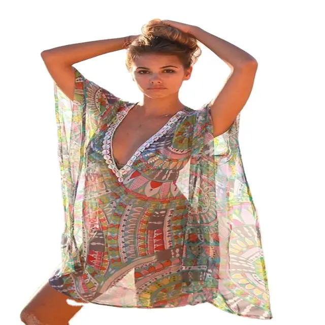 special design new style Open shoulder kaftan dress Swim cover up dress Boho dress Beach cover up Handmadtie dye design kaftan