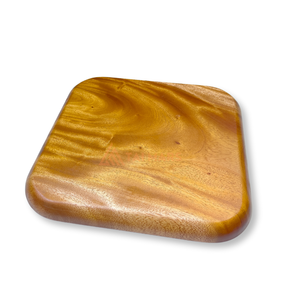 Plateau de service carré en bois d'acacia classique Plateaux de cuisine et de salon à un niveau Vente directe d'usine Motif de plantes - Product Image 5