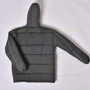 Venta al por mayor de los hombres de encargo de senderismo cortavientos de manga larga de alta calidad de algodón ligero Puffer holgado chaqueta con capucha de gran tamaño - Product Image 3