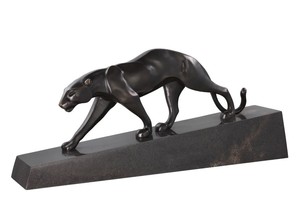 Estatua de Pantera Negra, Escultura de Leopardo, Figura Animal de Metal, Decoración Moderna de Lujo para el Hogar - Product Image 5