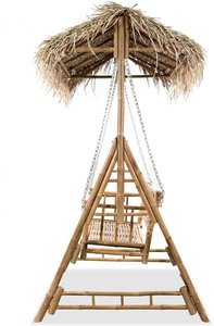 Silla Columpio de Bambú para Jardín con Techo, Muebles de Exterior de Bambú Sostenible para Resort, Cafetería, Hotel, Venta al por Mayor - Product Image 3