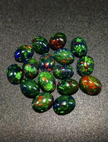 Opale éthiopienne noire, taille 12x15MM, multicolore, jeu sur le feu, opale, pierres précieuses en vrac, Cabochon ovale de qualité supérieure, opale éthiopienne noire