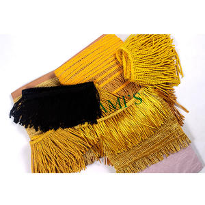 Franges de métal en fil de métal fabriquées à la main et personnalisées par OEM Frange de lingot d'or noir pour vêtements et décoration en vente - Product Image 1