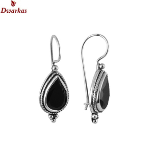 Handcrafted <b>earrings</b> solid 925 sterling silver <b>black</b> onyx gemstone oxidize bezel dangle <b>earrings</b> jewelry <b>women</b> - Product Image 1