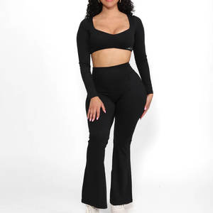 Ventas directas de fábrica Colores sólidos Pantalones de Yoga de secado rápido Leggings de yoga sin costuras de cintura alta - Product Image 4