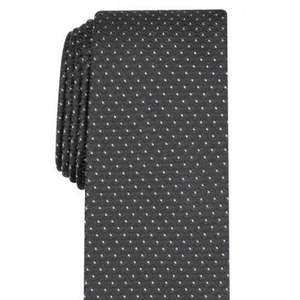 Cravatta geometrica stampata slim da uomo Alfani in nero - Product Image 3