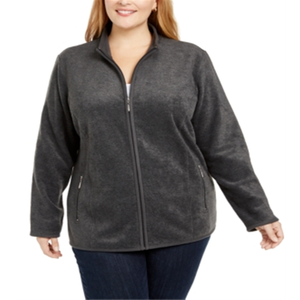 Giacca sportiva da donna Karen Scott Plus Size in pile Zeroproof Performance nera taglia 0X - Product Image 4