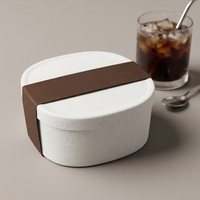 Boîte à café ovale en pulpe moulée sur mesure, emballage de luxe écologique et recyclable pour sachets de café et mouchoirs