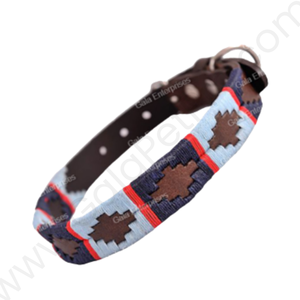 Polo classique de luxe élégant collier de chien en cuir pleine fleur durable respirant solide réglable large conception pour petits chiens moyens - Product Image 1