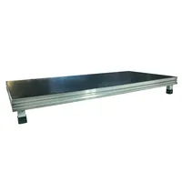 Scène portable PRAL02030 2 x 1m, pieds télescopiques 20-30cm, aluminium, contreplaqué marin 25mm, capacité de charge 700kg/m, film antidérapant, fil métallique
