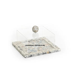 Plateau de service en acrylique de luxe de plateau de chocolat en nacre élégante de haute qualité avec un design élégant et classique - Product Image 1