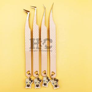 Pince à épiler pour extensions de cils en acier inoxydable, durable, pointe fine, 90 degrés, anti-magnétique, logo personnalisable, durable, charme, vison - Product Image 3