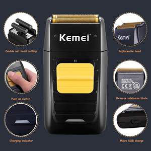 Tondeuse à barbe professionnelle sans fil, étanche IPX7, rasoir électrique à grille avec alimentation USB et têtes de rechange - Product Image 3