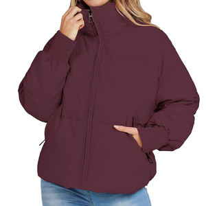Vestes respirantes pour femmes couleur unie vêtements d'hiver Logo personnalisé imprimé femmes veste bouffante - Product Image 4