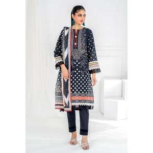 Ensemble 3 pièces non cousu en tissu imprimé SD-52084 pour usage quotidien avec broderie décorative - Product Image 3