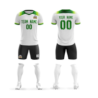 Maillots de football personnalisés 100 % polyester sublimé, vente en gros OEM, uniformes de sport domicile/extérieur, impression de maillots de football légers à manches courtes