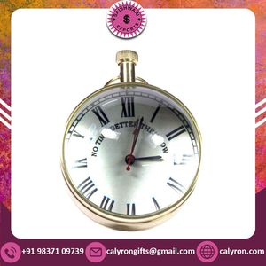 Best Quality Brass Desk Clock Vintage Nautical Design Analog Timepiece Custom Home Decor with Maritime <b>Theme</b> Unique Glass <b>Gift</b> - Product Image 2