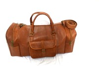 Sac de voyage vintage marocain S Soul en cuir véritable de grande taille avec deux poignées, fermeture à glissière, doublure en toile, style bohème, unisexe