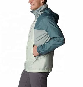 Chaqueta de nailon cortavientos en blanco a la moda personalizada al por mayor, sudaderas con capucha de poliéster para exteriores, chaquetas cortavientos de nailon con cremallera para hombre - Product Image 4