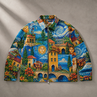 Veste zippée en tapisserie écologique de style urbain pour l'extérieur, vêtement jacquard tissé pour homme, taille standard et grande taille, collection automne, service OEM