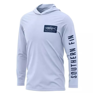 Camisas de Pesca para Hombre, al por Mayor, Personalizadas, de Manga Larga, con Capucha, Protección Solar UPF 50, Transpirables, Resistentes al Viento, de Secado Rápido, 100% Poliéster - Product Image 4