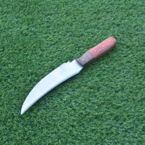 Cuchillo de Caza Galway Grove Hecho a Mano en Acero de Damasco, Punta de Clip, Borde Plano, Mango de Madera de 13 Pulgadas, Funda de Cuero Fino de Grado Industrial - Product Image 3