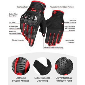 ถุงมือมอเตอร์ไบค์แบบเต็มนิ้ว, ถุงมือแข่งรถมอเตอร์ครอสระบายอากาศได้ดีผลิตในปากีสถาน - Product Image 5