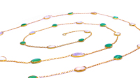 925 Sterling Silver Long Collier pour Fêtes Classique Chrysoprase Opale Pierres Précieuses Bas quantité minimale de commande Fournisseur de Bijoux pour Anniversaires