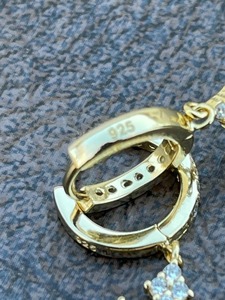 925 <b>Sterling</b> <b>Silver</b> Moissanite <b>Cross</b> Stud Earrings Customized Stainless Steel Jewelry with Diamond <b>Pendant</b> Charms - Product Image 3