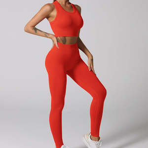 Ensembles de yoga respirants à séchage rapide, nouveau design élégant, décontractés, fitness, 2 pièces, Spandex/Polyester, écologiques, extensibles dans les quatre sens - Product Image 3